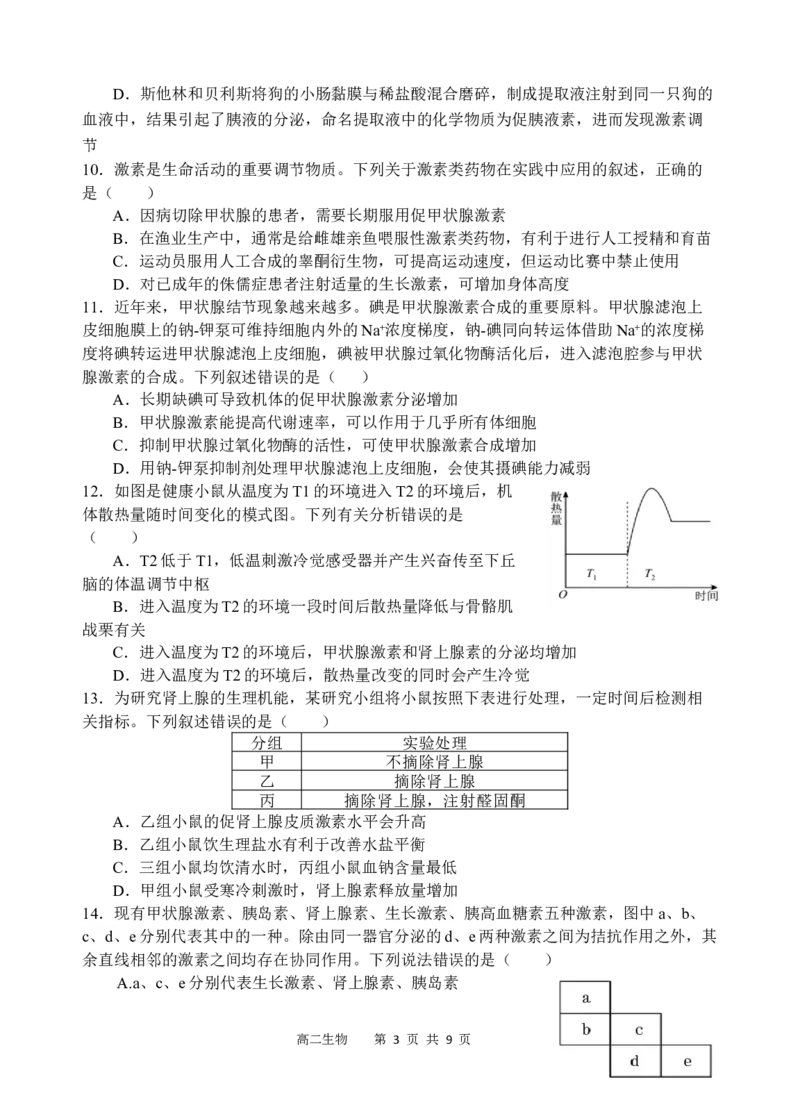 生物试题_251205四川省遂宁市射洪中学2025-2026学年高二上学期期中考试（全）_四川省遂宁市射洪中学2025-2026学年高二上学期期中考试生物Word版含答案