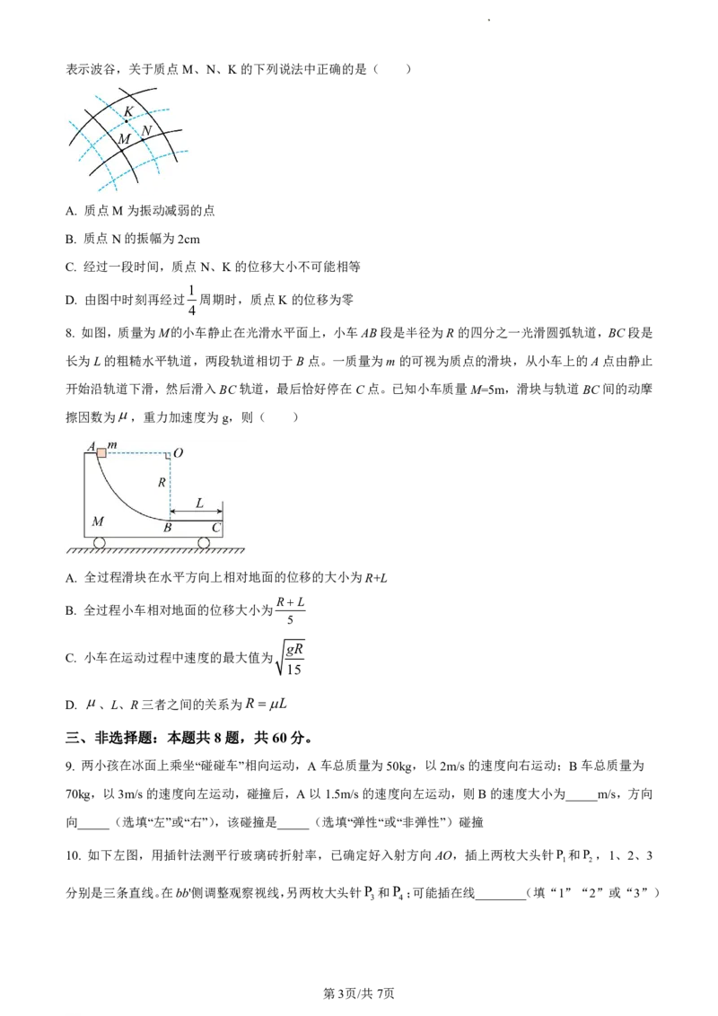 精品解析：福建省福州市福州九县（市、区）一中2023-2024学年高二下学期7月期末考试物理试题（原卷版）_2024-2025高二（7-7月题库）_2024年07月试卷