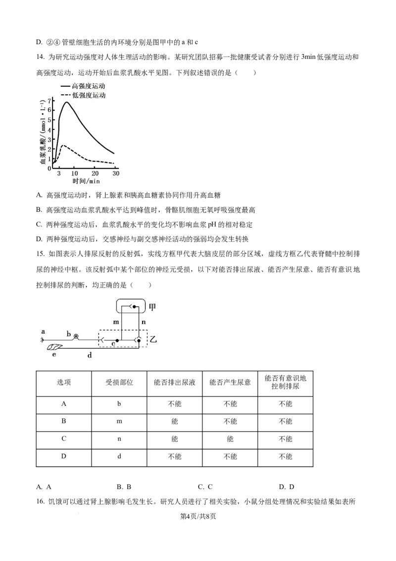 精品解析：广西壮族自治区玉林市五校2025-2026学年高二上学期9月联考生物试题（原卷版）_2025年10月高二试卷_251010广西壮族自治区玉林市五校联考2025-2026学年高二上学期9月月考