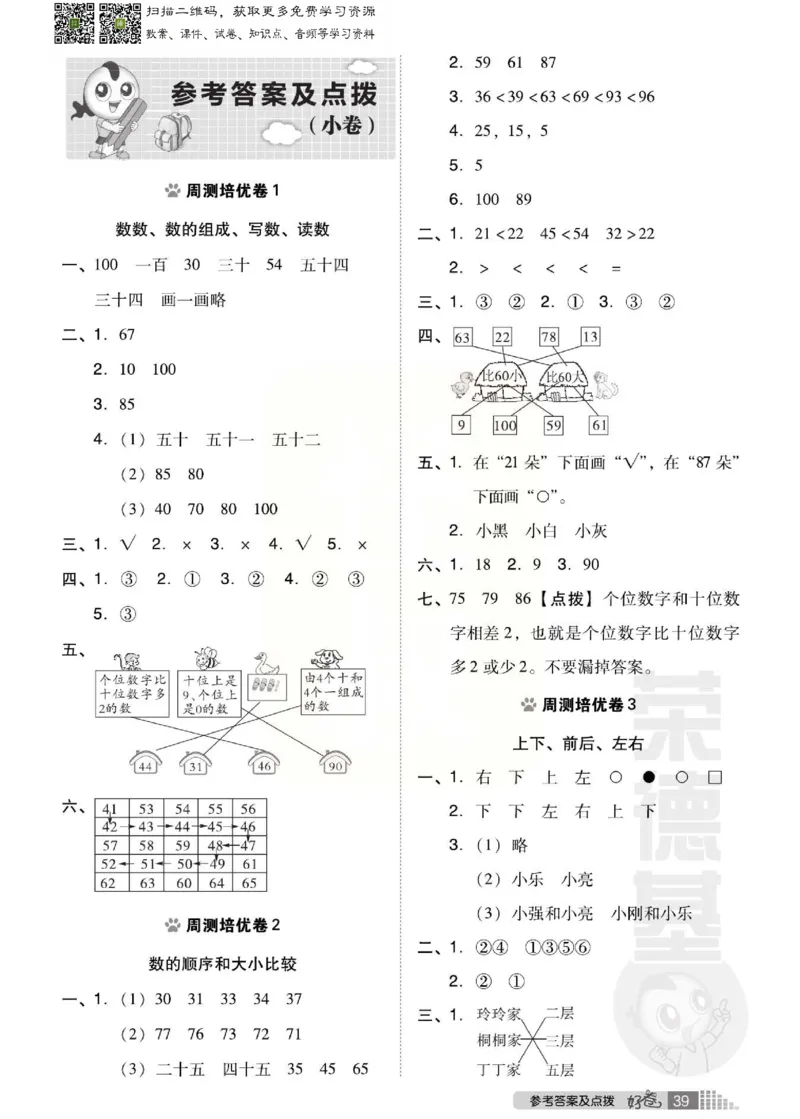 《好卷》西师大版数学一年级下册跟踪检测卷_小学1-6年级全部试卷_数学_一年级_3-6-4、小学一年级数学下册_3-6-4-2、练习题、作业、试题、试卷_西师版