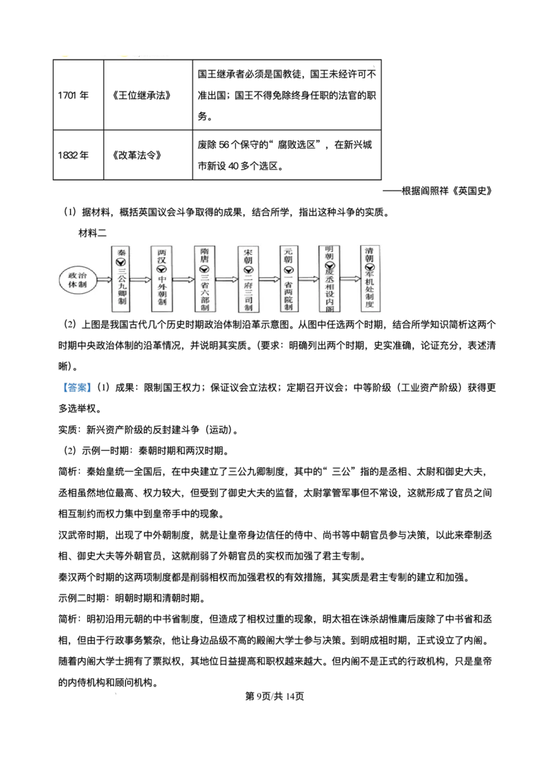 贵州省遵义航天高级中学2025-2026学年高二上学期期中检测历史试题_251209贵州省遵义航天高级中学2025-2026学年高二上学期11月期中