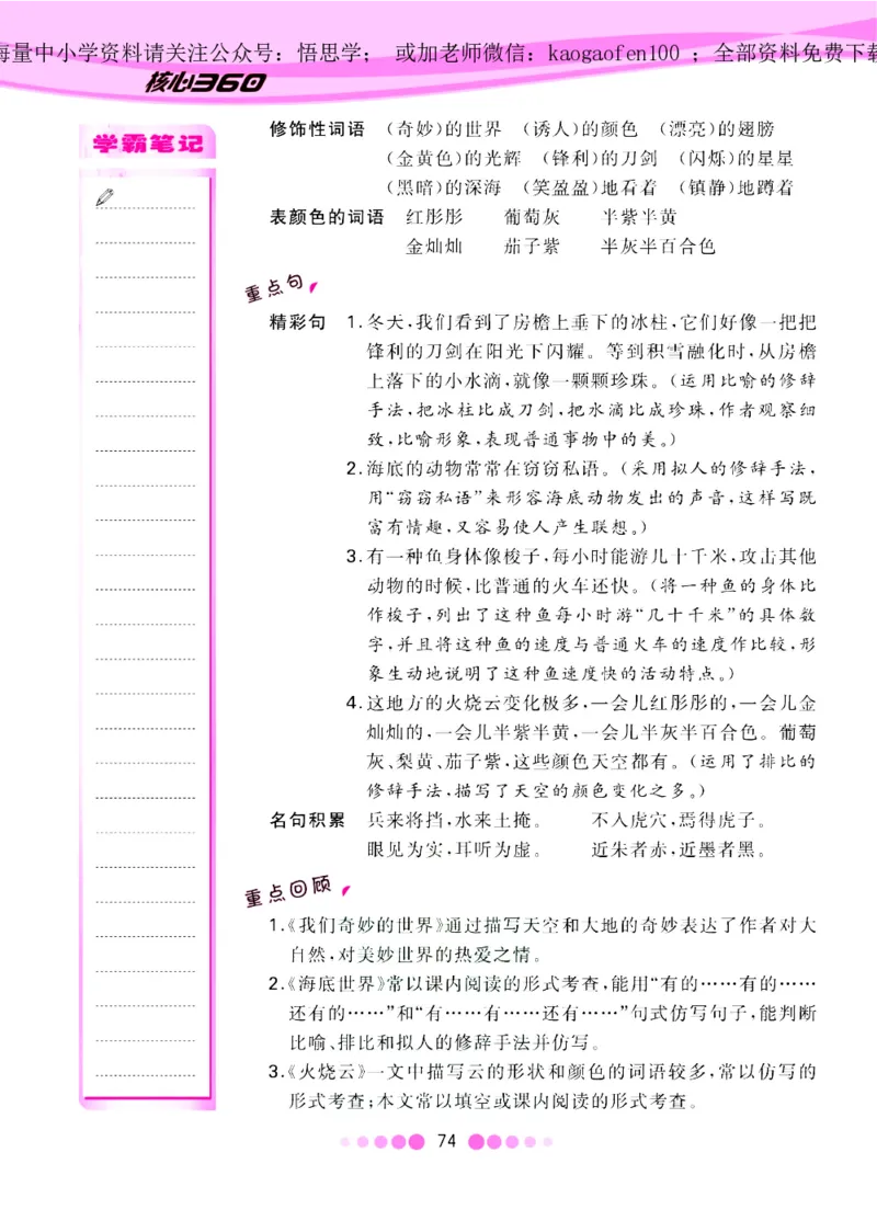 三年级下册-语文核心课堂知识清单_小学1-6年级全部试卷_语文_三年级_3-8-2、小学三年级语文下册_3-8-2-1、学习资料、复习、知识点、归纳汇总_通用