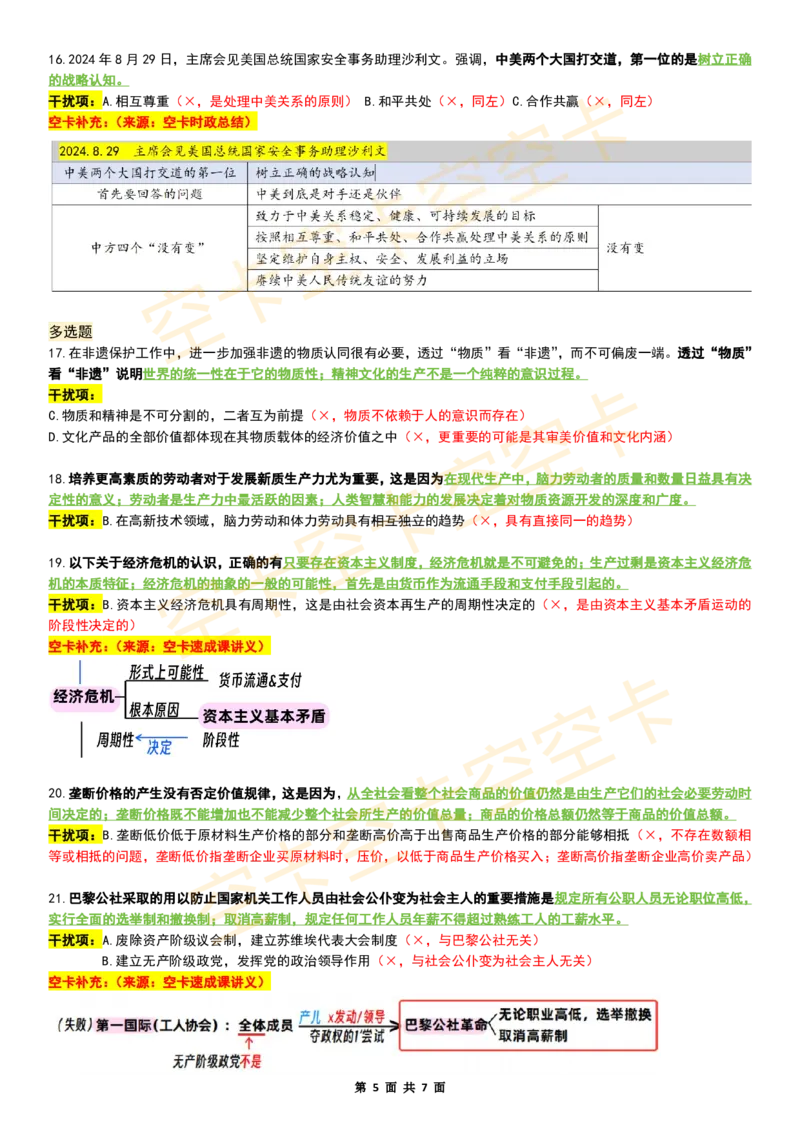 八套卷复盘笔记（三）空卡原创_空卡政治笔记合集_10.政治卷复盘笔记（更新至第4套）