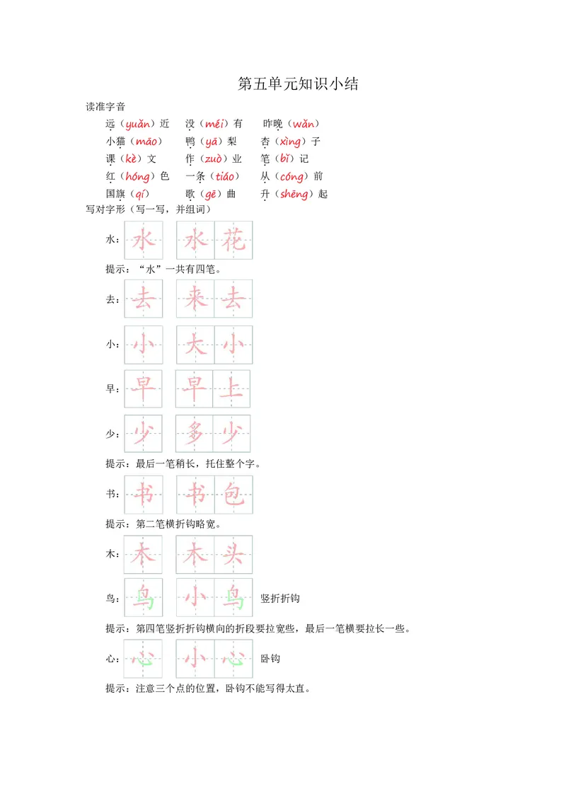 一年级上册语文部编版知识要点_小学1-6年级全部试卷_语文_一年级_3-6-1、小学一年级语文上册_3-6-1-1、复习、知识点、归纳汇总_通用