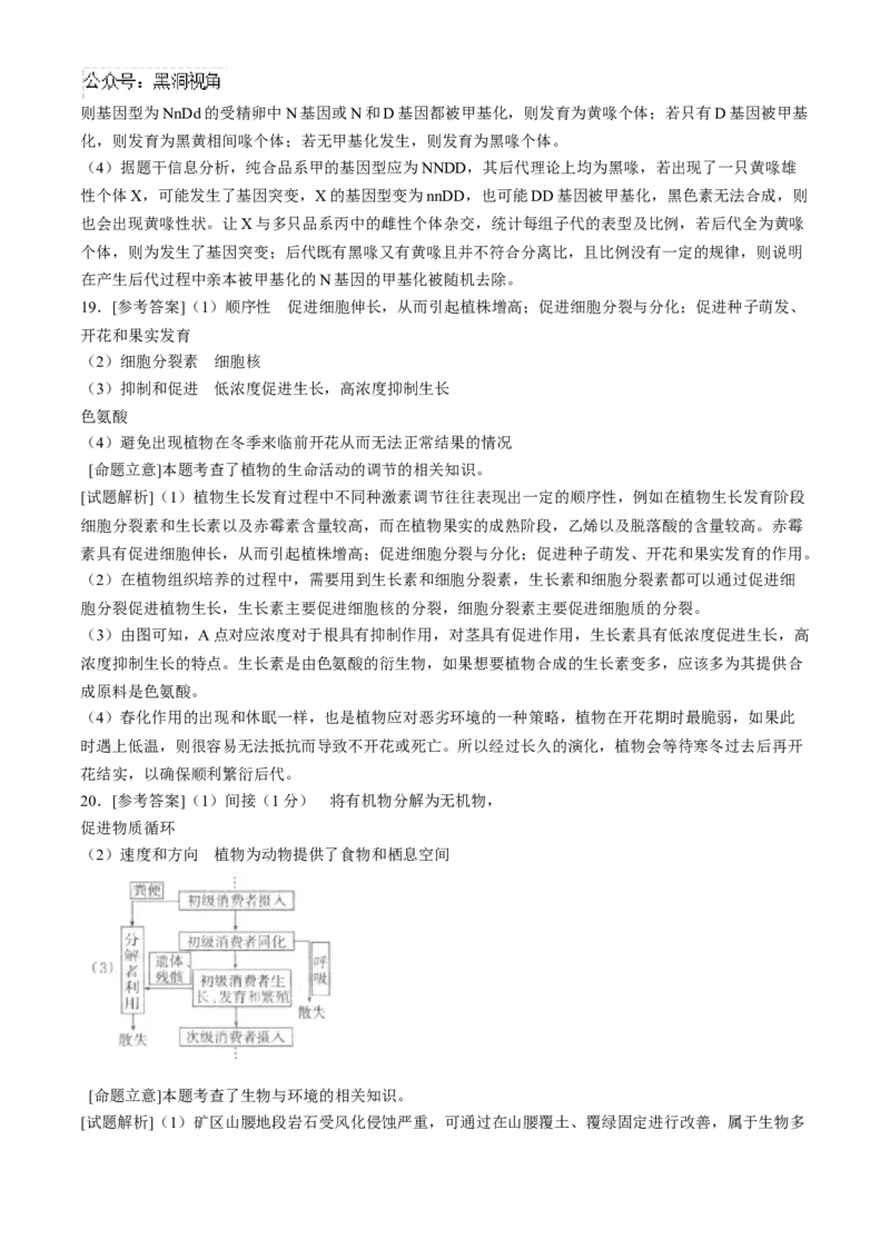 陕西省汉中市2024-2025学年高三上学期11月期中联考试题生物Word版含解析_2024-2025高三（6-6月题库）_2024年11月试卷_1120陕西省汉中市2024-2025学年高三上学期11月期中联考