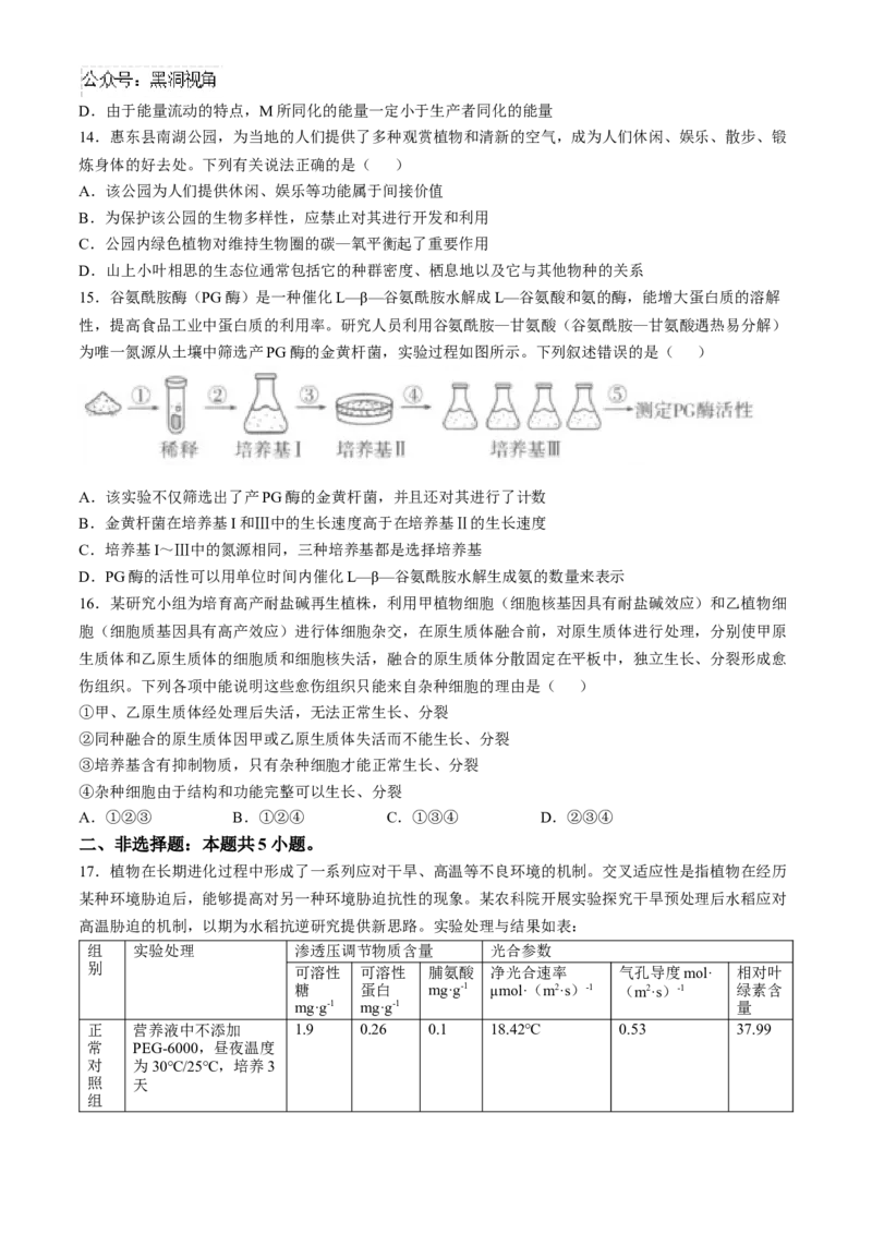 陕西省汉中市2024-2025学年高三上学期11月期中联考试题生物Word版含解析_2024-2025高三（6-6月题库）_2024年11月试卷_1120陕西省汉中市2024-2025学年高三上学期11月期中联考