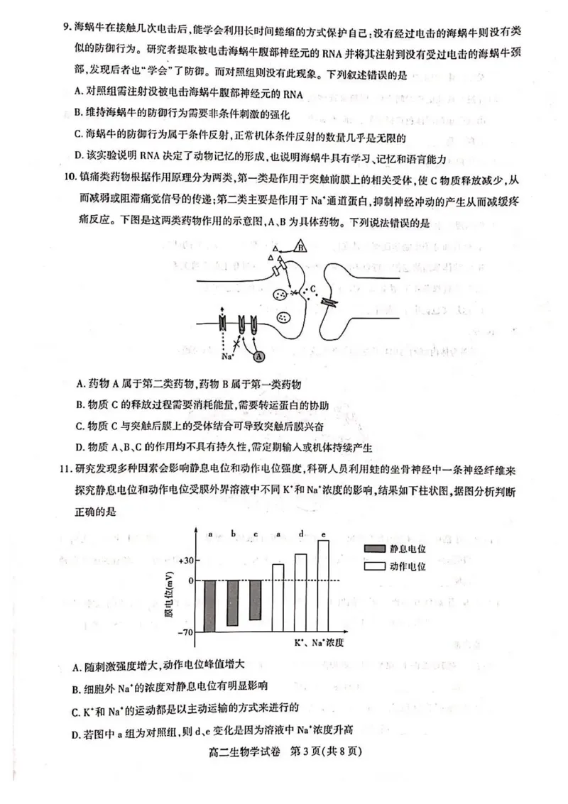 湖北省武汉市部分重点中学2025-2026学年高二上学期11月期中联考生物试卷含答案_2025年11月高二试卷_251112湖北武汉市部分重点中学2025-2026学年高二上学期期中联考（全）