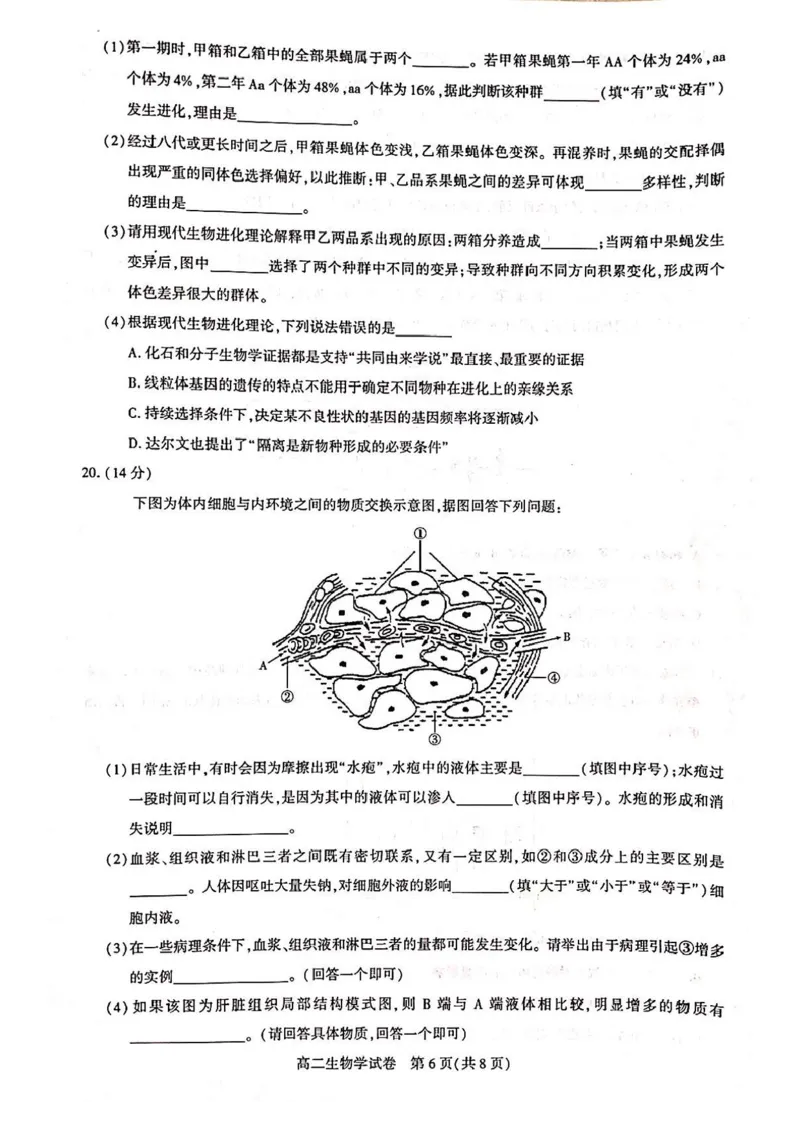 湖北省武汉市部分重点中学2025-2026学年高二上学期11月期中联考生物试卷含答案_2025年11月高二试卷_251112湖北武汉市部分重点中学2025-2026学年高二上学期期中联考（全）