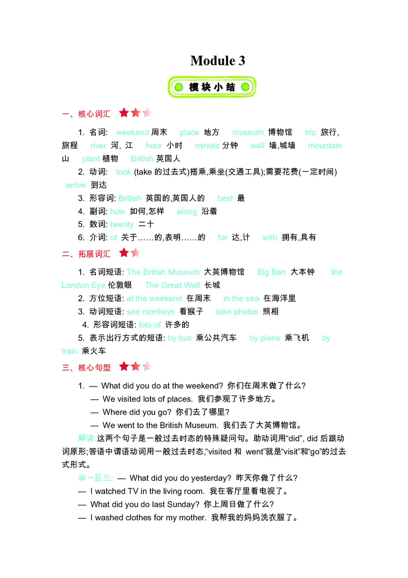 五年级上册英语外研三起点知识要点_小学1-6年级全部试卷_英语_五年级_3-10-5、小学五年级英语上册_3-10-5-1、复习、知识点、归纳汇总_外研版三起点