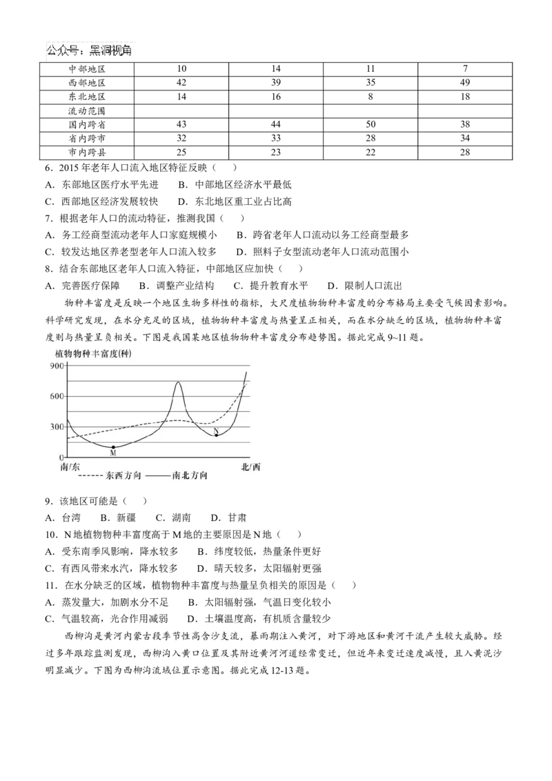 湖南省长沙市第一中学2024-2025学年高三上学期月考卷（二）地理（含答案）_2024-2026高三（6-6月题库）_2024年10月试卷_1024湖南省长沙市第一中学2024-2025学年高三上学期月考卷（二）