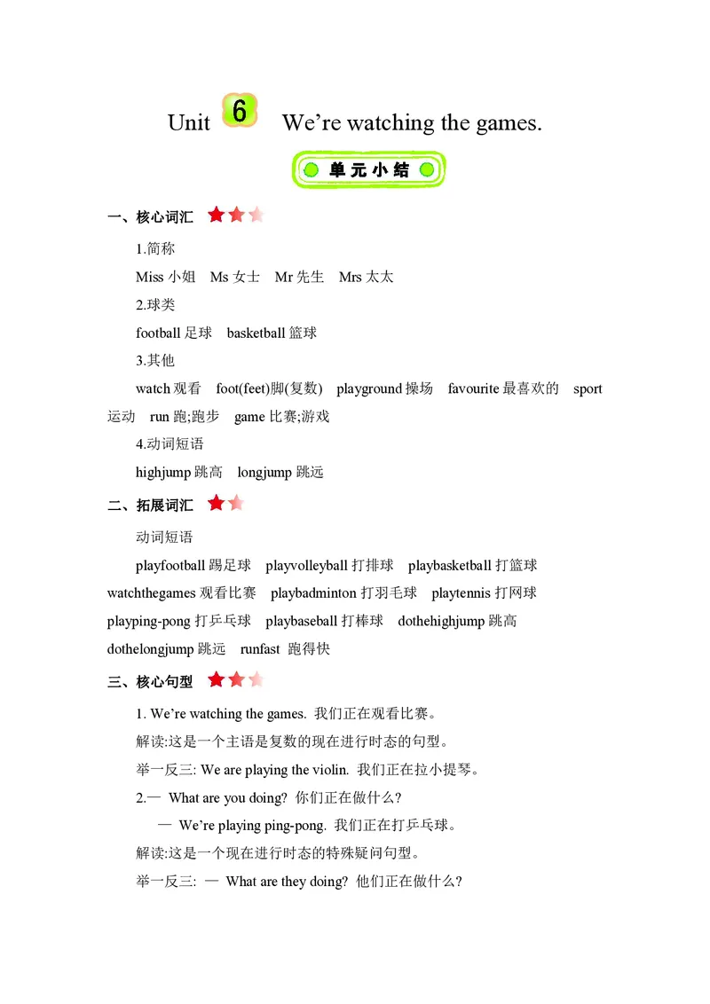 五年级下册英语人教精通版知识要点汇总_小学1-6年级全部试卷_英语_五年级_3-10-6、小学五年级英语下册_3-10-6-1、复习、知识点、归纳汇总_其它