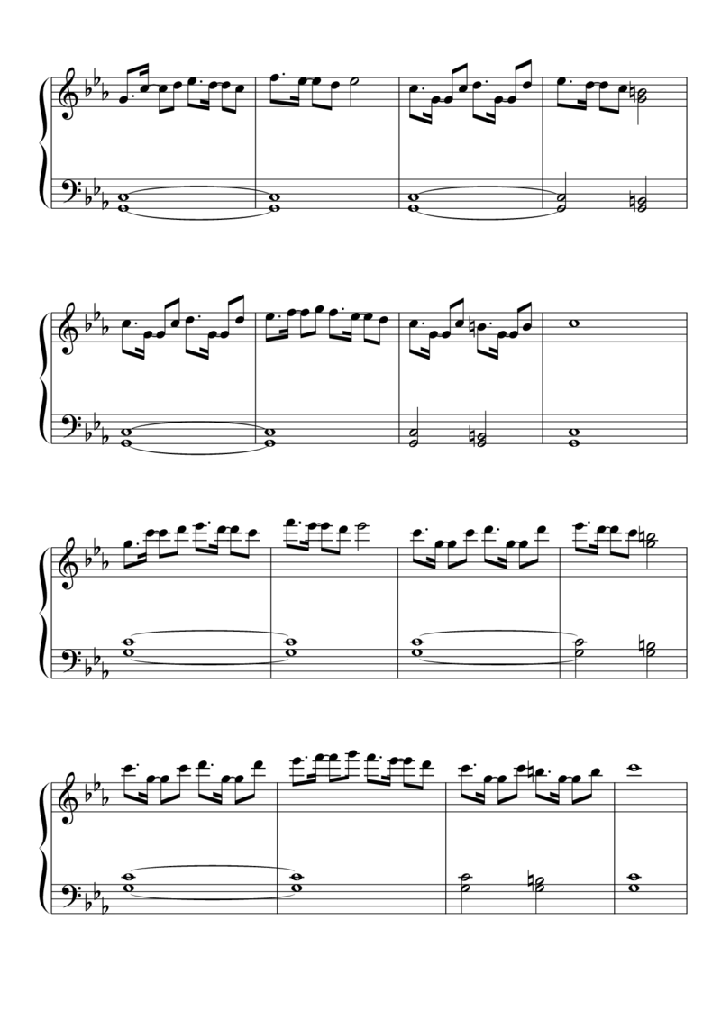 [東方ピアノEasyモード楽譜][easy][4]_一万首著名钢琴曲谱哈农贝多芬合集视频教学电子版高清无水印可打印_05动漫游戏钢琴谱合集_日系东方Project钢琴谱全集_东方project钢琴谱