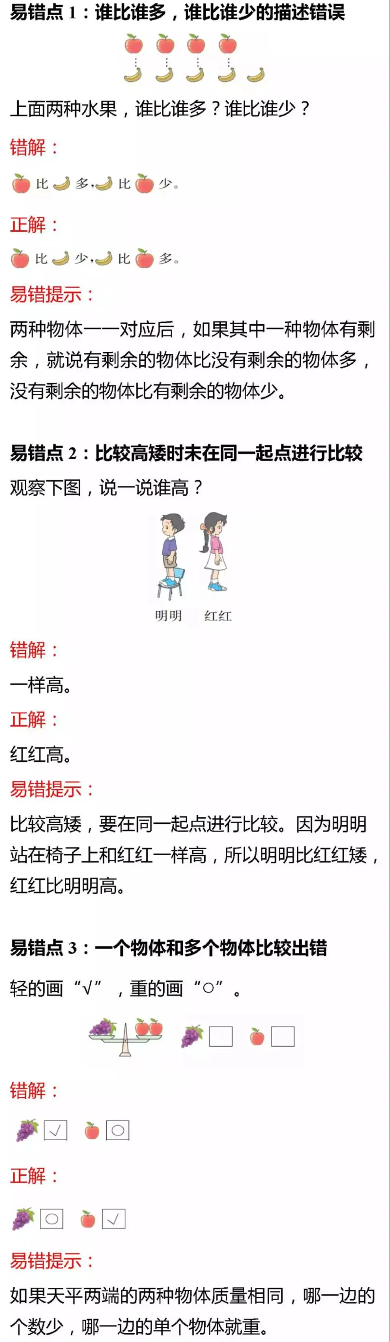 北师版一年级数学上册易错题集锦及答案(1)_小学1-6年级全部试卷_数学_一年级_3-6-3、小学一年级数学上册_3-6-3-2、练习题、作业、试题、试卷_北师大版_专项练习