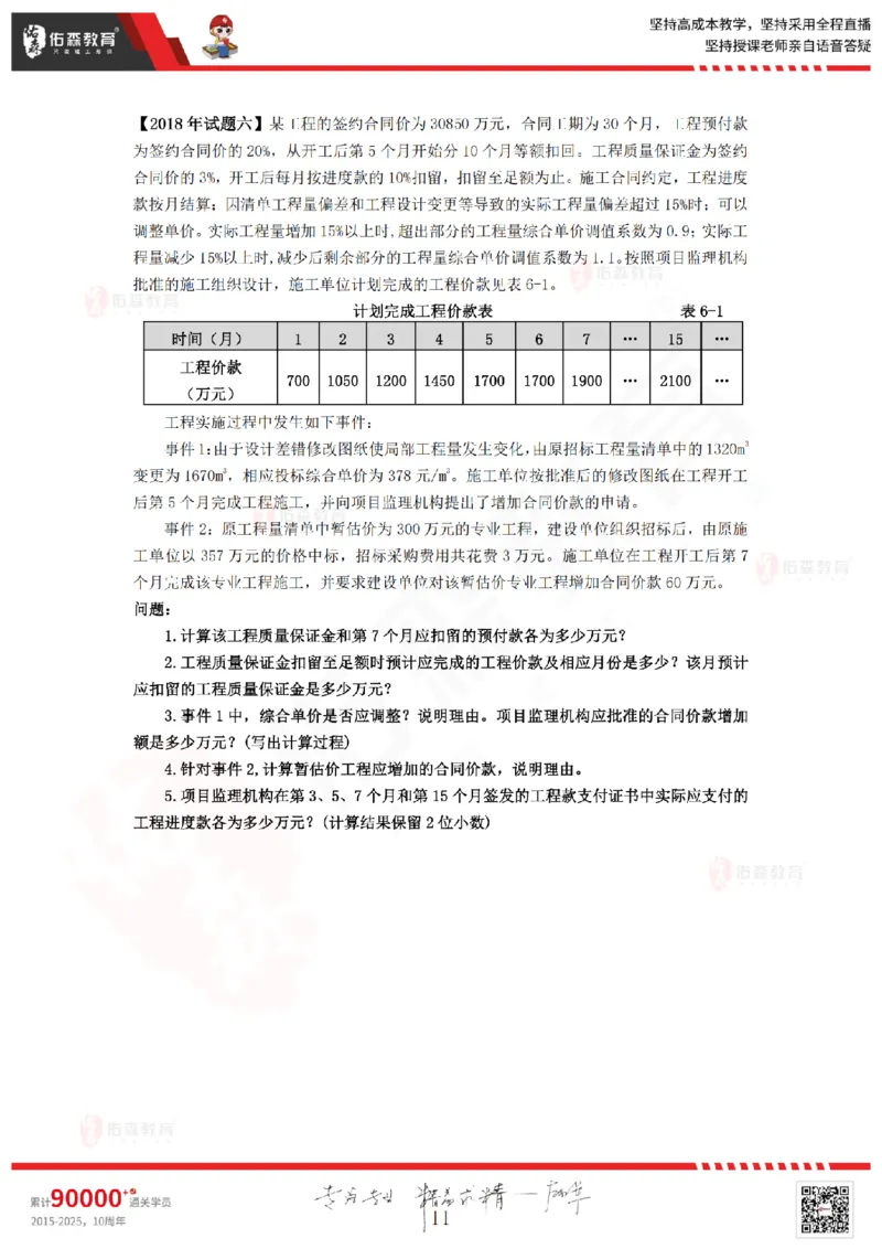 《监理案例》珠峰班第六题真题（不讲解，自行测试）_监理工程师_2025监理工程师_2025年监理工程师SVIP_2025年监理土建案例SVIP_02-基础精讲✿高端面授✿深度强化