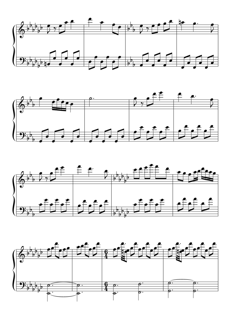 [東方ピアノEasyモード楽譜][normal][4]_一万首著名钢琴曲谱哈农贝多芬合集视频教学电子版高清无水印可打印_05动漫游戏钢琴谱合集_日系东方Project钢琴谱全集_东方project钢琴谱_531