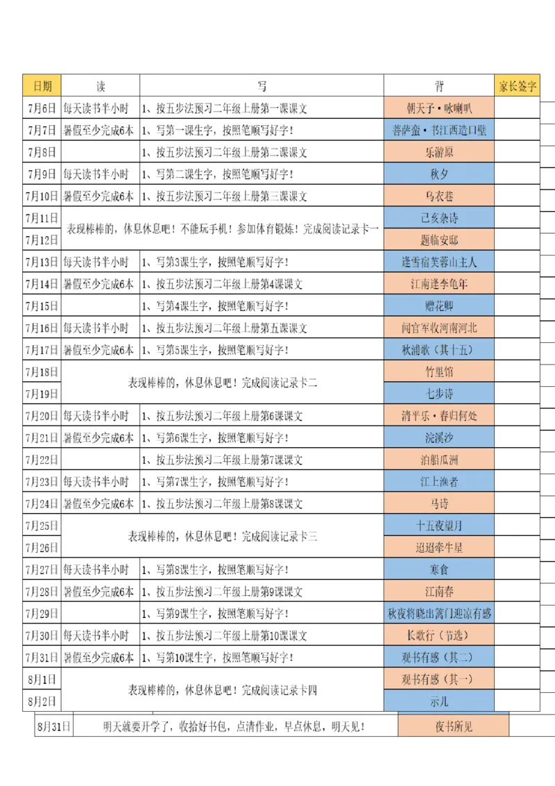 一年级下册语文暑假作业大全_小学1-6年级全部试卷_语文_一年级_3-6-2、小学一年级语文下册_3-6-2-2、练习题、作业、试题、试卷_部编（人教）版