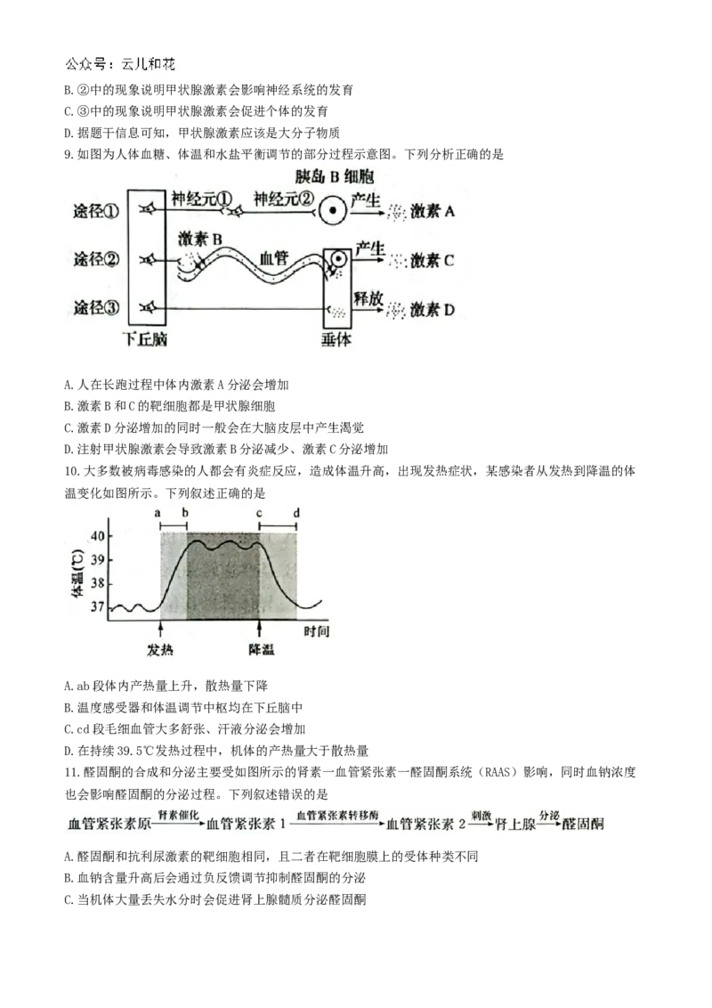 陕西省榆林市七校联考2024-2025学年高二上学期11月期中考试生物试题（含答案）_2024-2025高二（7-7月题库）_2024年11月试卷_1109陕西省榆林市七校2024-2025学年高二上学期期中联考