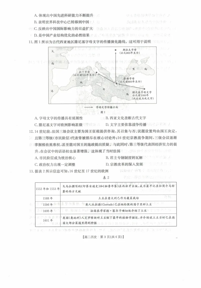 高二历史试卷_2025年11月高二试卷_251118金太阳&middot;广西省2025&mdash;2026学年上学期高二期中考试（26-125B）（全）_广西省多校2025&mdash;2026学年上学期高二期中考试历史