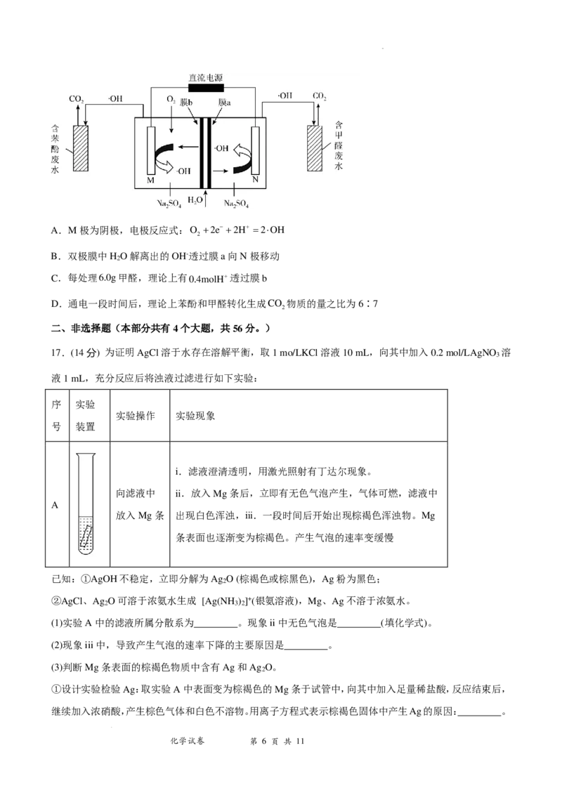 深圳外国语学校2025届高三第一次月考化学试卷_2024-2025高三（6-6月题库）_2024年08月试卷_0801广东省深圳外国语学校（集团）龙华高中部2024-2025学年高三上学期第一次月考