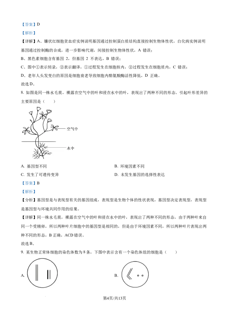 精品解析：江西省上饶市余干县蓝天实验学校2025-2026学年高二上学期第一次月考生物试题（解析版）_2025年10月高二试卷