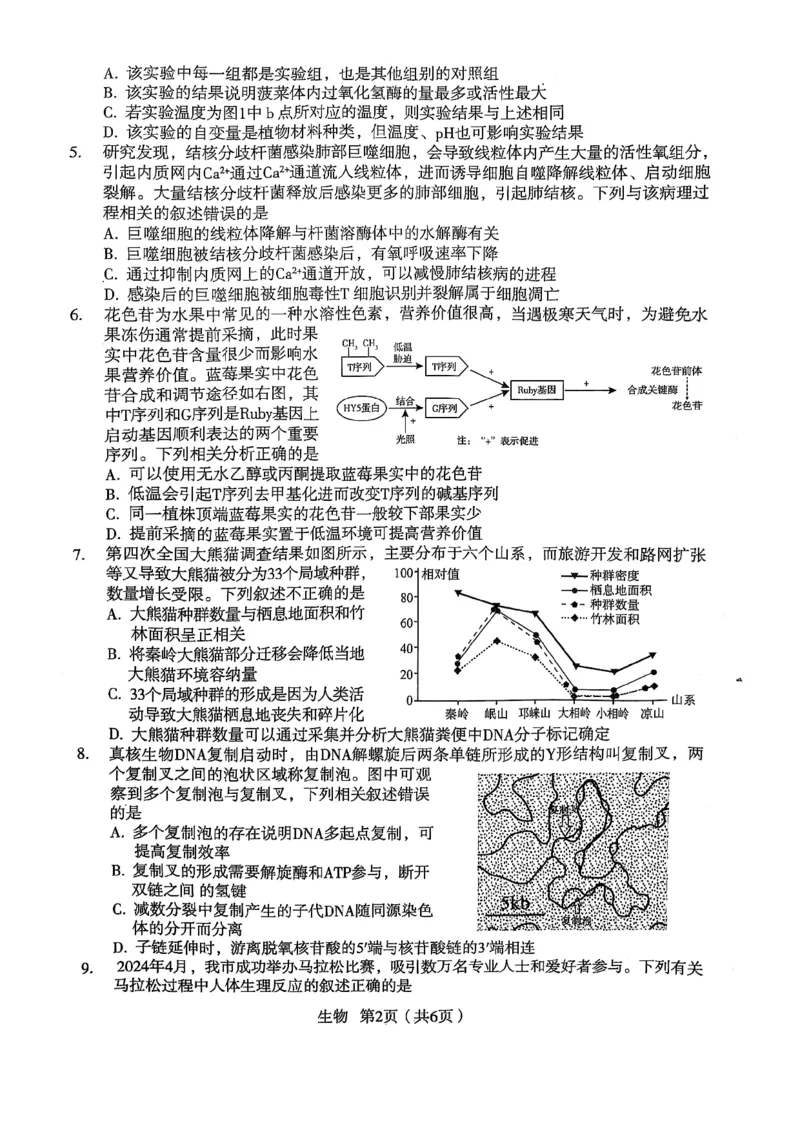 陕西省宝鸡市2025届高三高考模拟检测试题（三）生物试卷（含答案）_2024-2025高三（6-6月题库）_2025年04月试卷_0422陕西省宝鸡市2025届高三高考模拟检测试题（三）