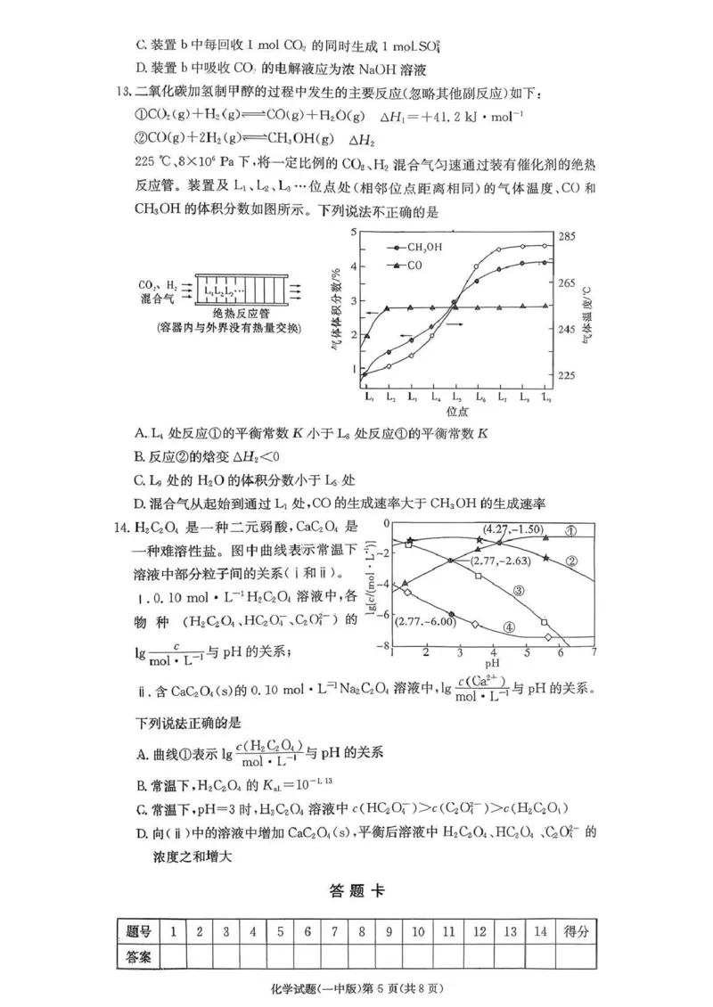 长沙市一中2026届高三月考试卷（五）化学_2024-2026高三（6-6月题库）_2026年01月高三试卷_0108炎德&middot;英才大联考长沙市一中2026届高三月考试卷（五）（全）