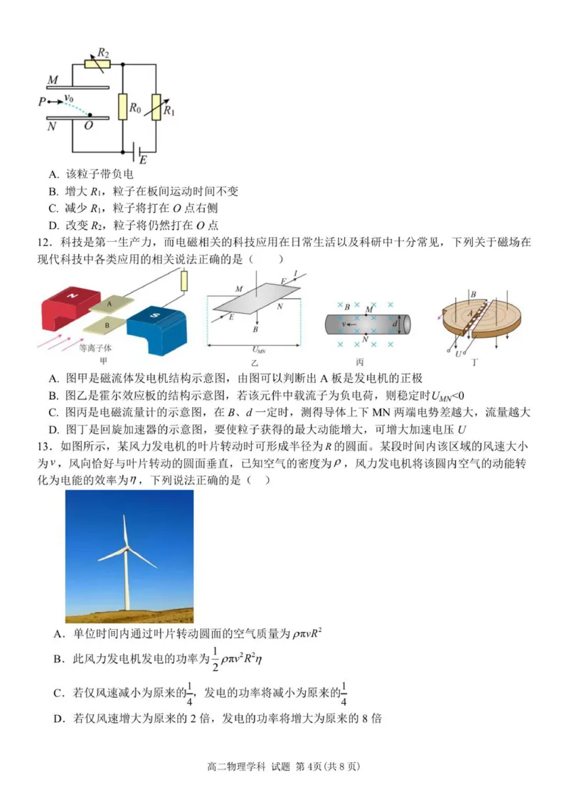 高二物理试题_251210浙江省温州十校联合体2025-2026学年高二上学期11月期中（全）_浙江省温州十校联合体2025-2026学年高二上学期11月期中物理试题（PDF版，含答案）