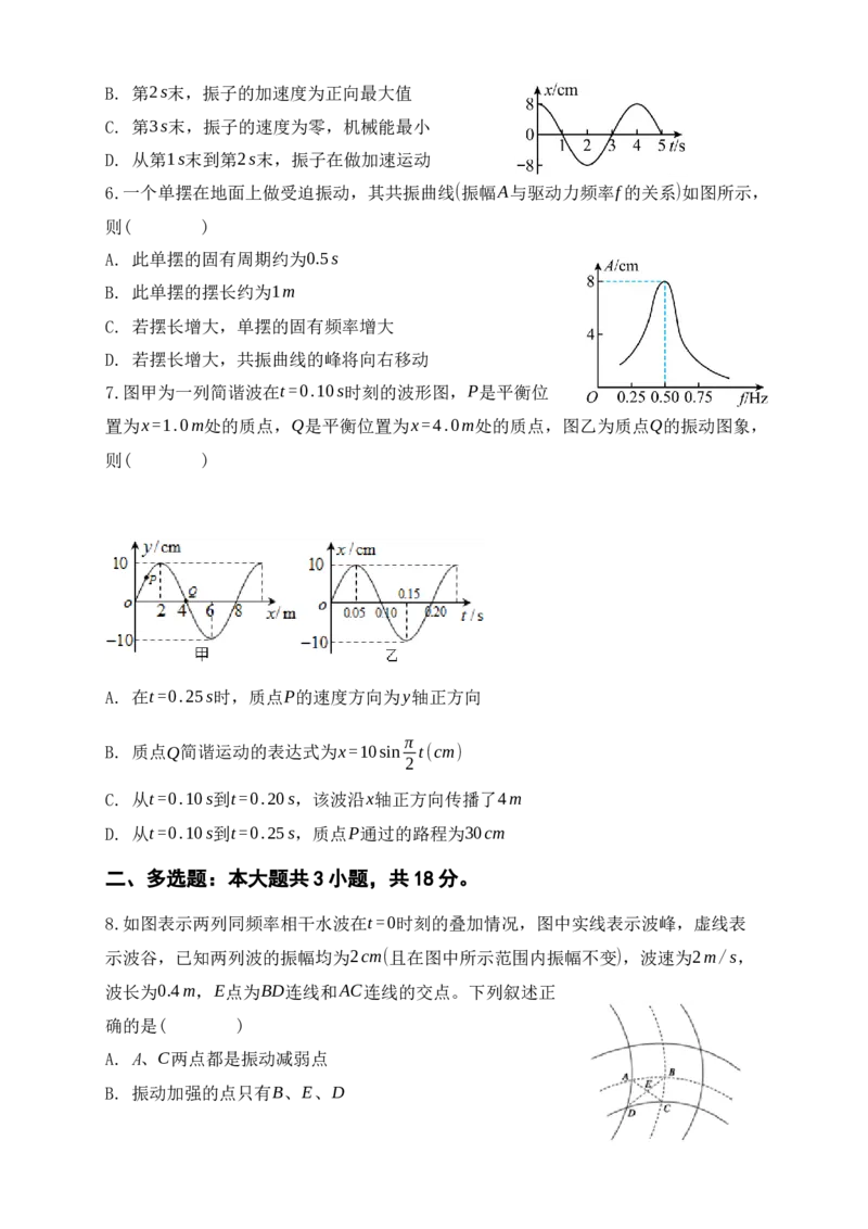 试题_2025年03月试卷_0323陕西省西安市雁塔区第二中学2024-2025学年高二下学期第一次月考_西安市雁塔区第二中学2024-2025学年第二学期第一次月考高二年级物理
