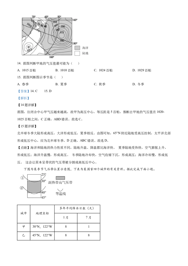 浙江省浙东北联盟2025-2026学年高二上学期期中联考地理试题Word版含解析_2025年11月高二试卷_251127浙江省浙东北县域名校发展联盟2025-2026学年高二上学期11月期中联考试题（ZDB）（全）