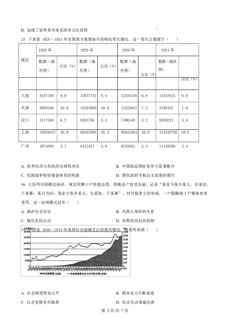 精品解析：黑龙江省龙东十校联盟2025-2026学年高二上学期期末考试历史试题（原卷版）_2024-2025高二（7-7月题库）_2026年1月高二