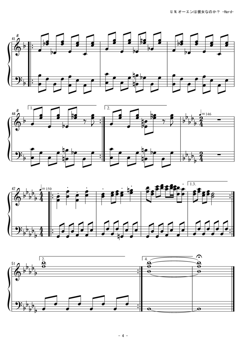 [東方ピアノEasyモード][hard][4]_一万首著名钢琴曲谱哈农贝多芬合集视频教学电子版高清无水印可打印_05动漫游戏钢琴谱合集_日系东方Project钢琴谱全集_东方project钢琴谱_657