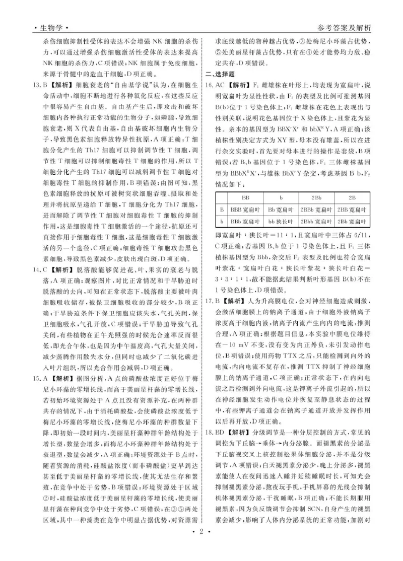 生物2024年辽宁高三12月联考答案_2024-2025高三（6-6月题库）_2024年12月试卷_1210辽宁省名校联盟2024年高三12月份联合考试_辽宁省名校联盟2024年高三12月份联合考试生物试卷