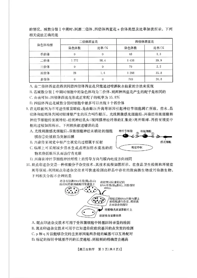 生物-2025届12月广东福建金太阳联考25-198C_2024-2025高三（6-6月题库）_2024年12月试卷_12212025届12月广东福建金太阳联考25-198C