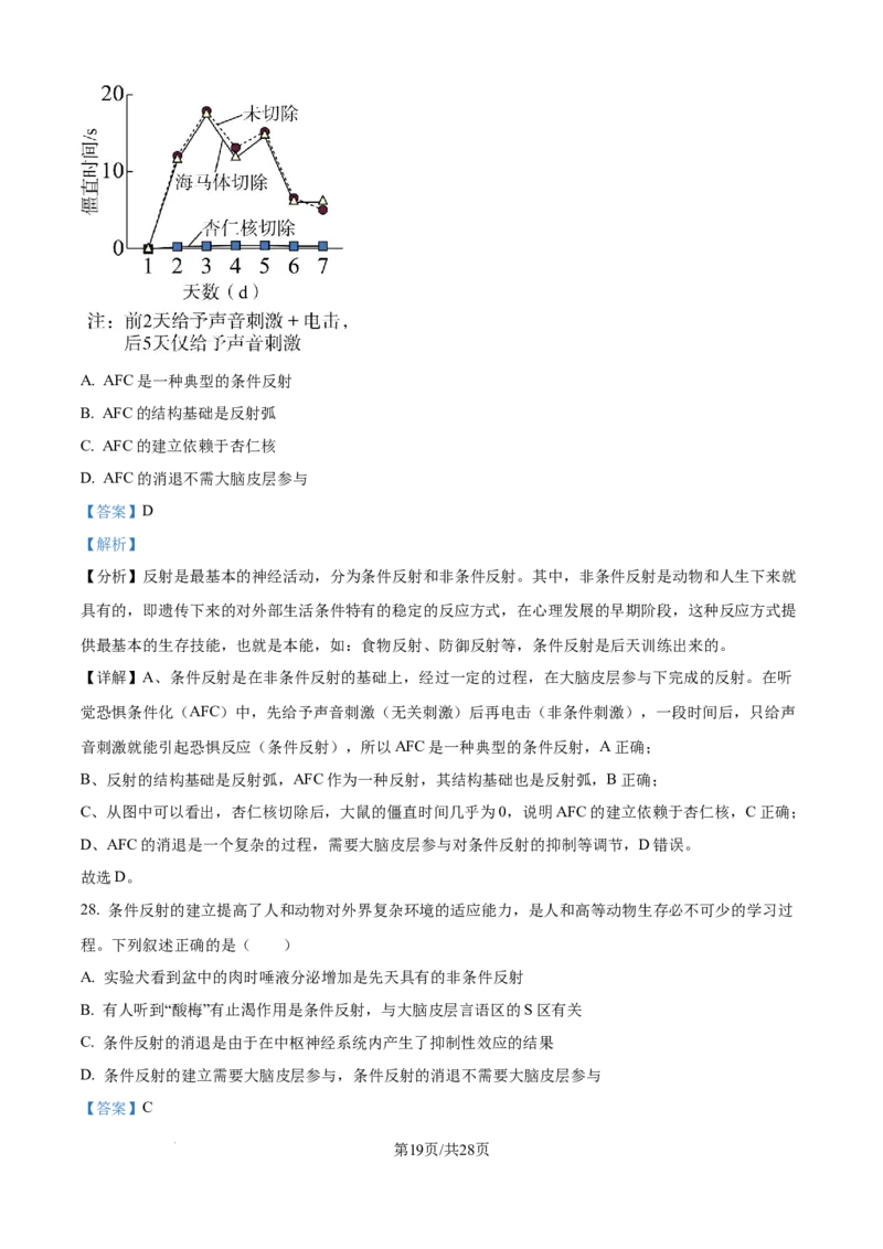 精品解析：河南省南阳市第一中学校2025-2026学年高二上学期9月月考生物试题（解析版）_2025年10月高二试卷_251008河南省南阳市第一中学校2025-2026学年高二上学期第一次月考（全）
