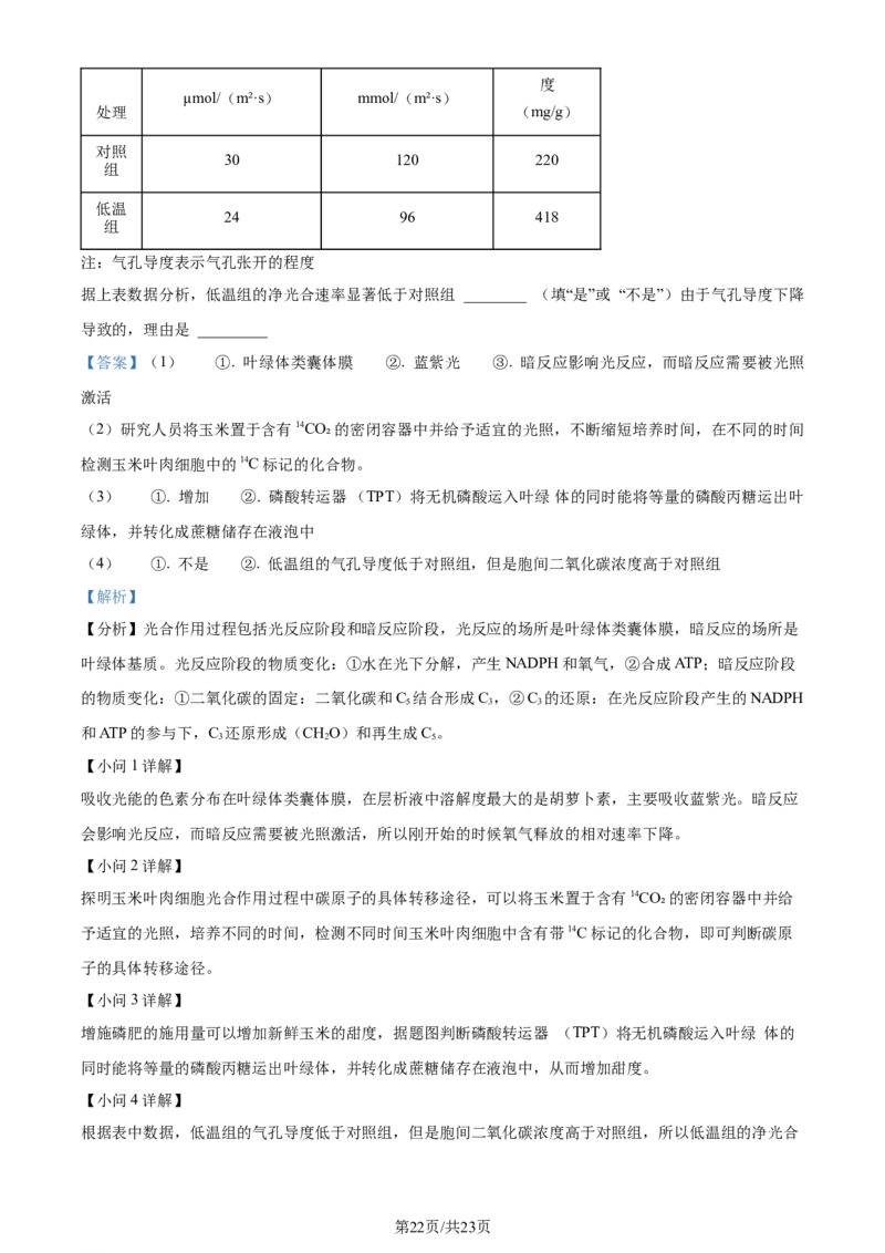 精品解析：山东省潍坊市2023-2024学年高二下学期期末考试生物试卷（解析版）_2024-2025高三（6-6月题库）_2024年07月试卷_240712山东省潍坊市2024年7月高二年级下学期期末学习质量检测