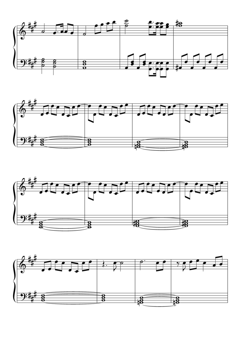 [東方ピアノEasyモード楽譜][easy][4]_一万首著名钢琴曲谱哈农贝多芬合集视频教学电子版高清无水印可打印_05动漫游戏钢琴谱合集_日系东方Project钢琴谱全集_东方project钢琴谱_542