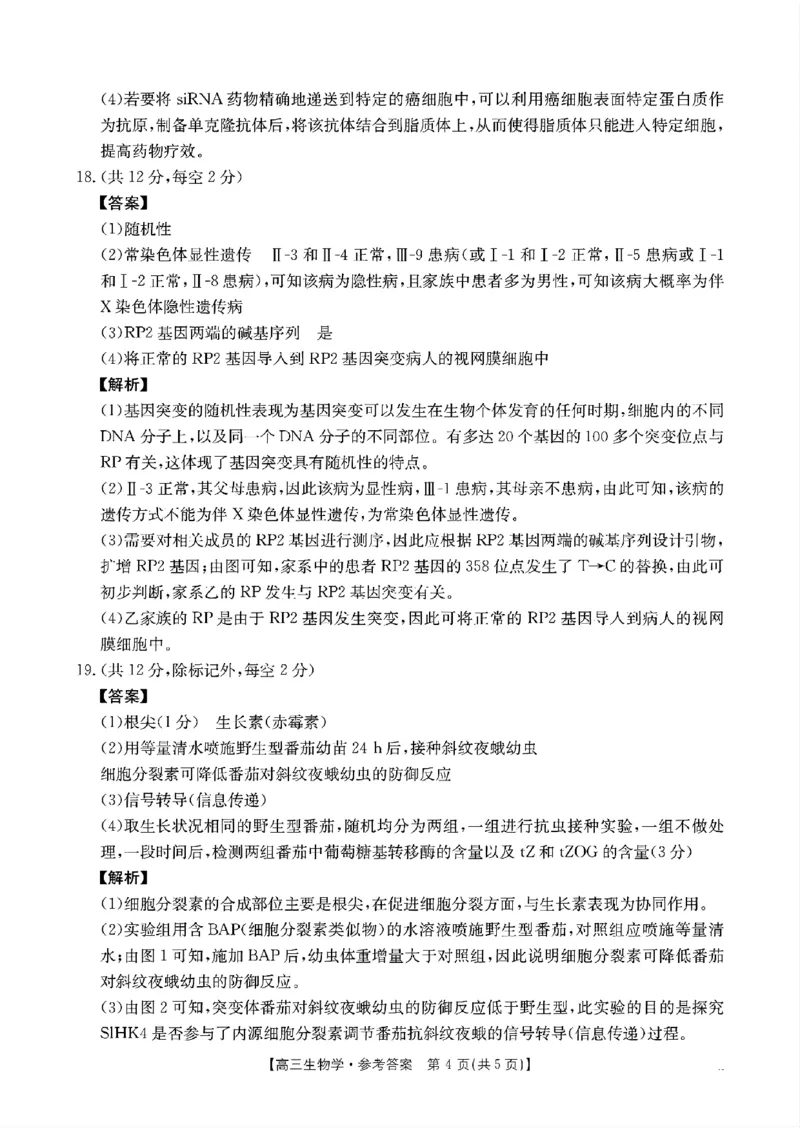 生物答案_2024-2025高三（6-6月题库）_2024年11月试卷_11302025届广东高三金太阳11月联考（全科）_2025届广东高三金太阳11月联考生物