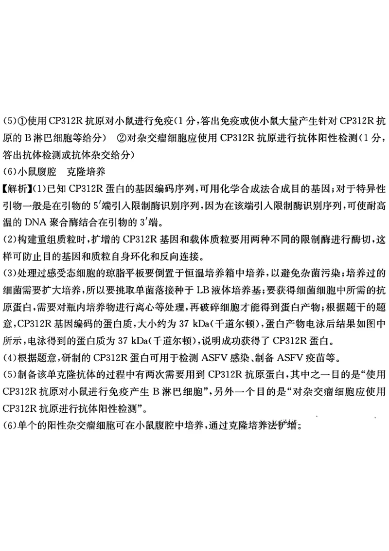 生物试卷及答案_2024-2025高三（6-6月题库）_2024年08月试卷_0831浙江强基联盟2024年8月高三联考（金太阳25-06C）