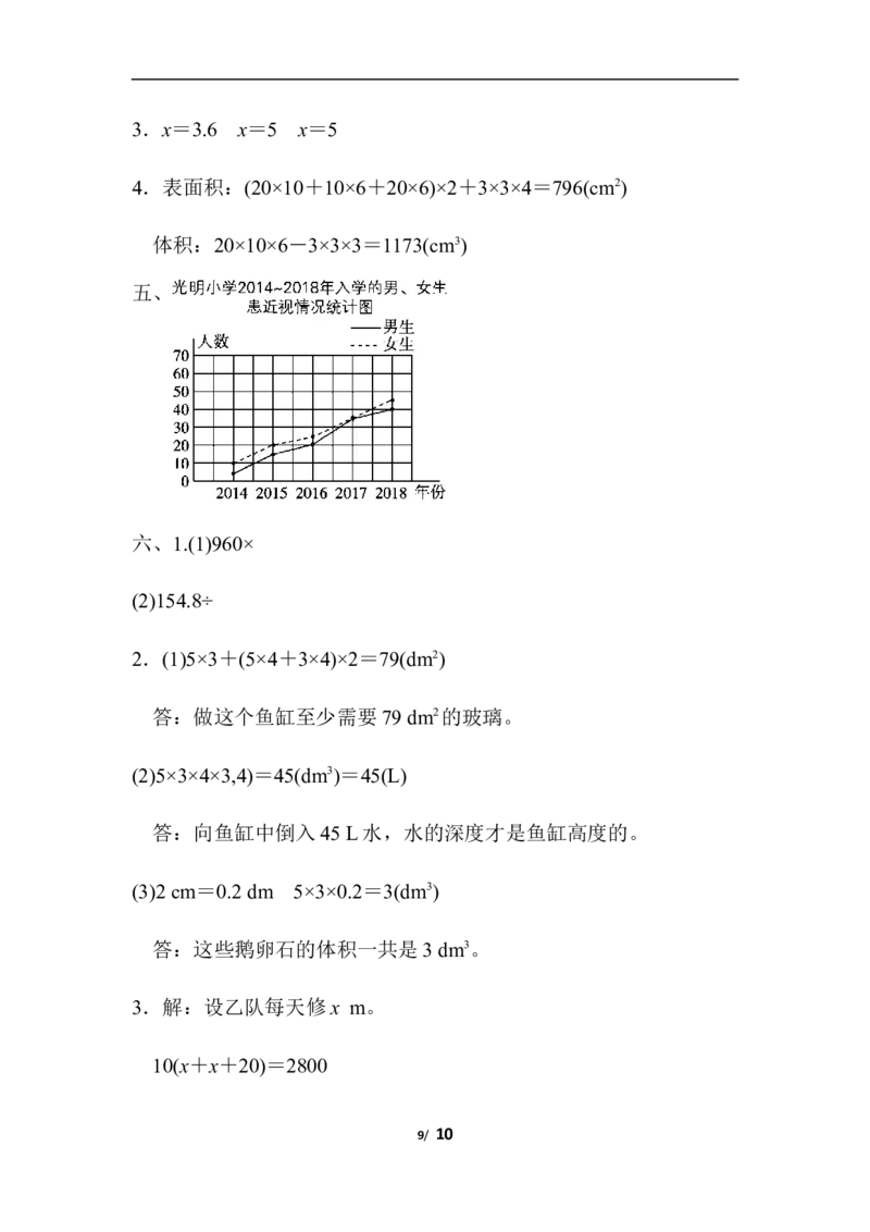 北师大五年级下册数学-期末检测卷_小学1-6年级全部试卷_数学_五年级_3-10-4、小学五年级数学下册_3-10-4-2、练习题、作业、试题、试卷_北师大版_期末测试卷
