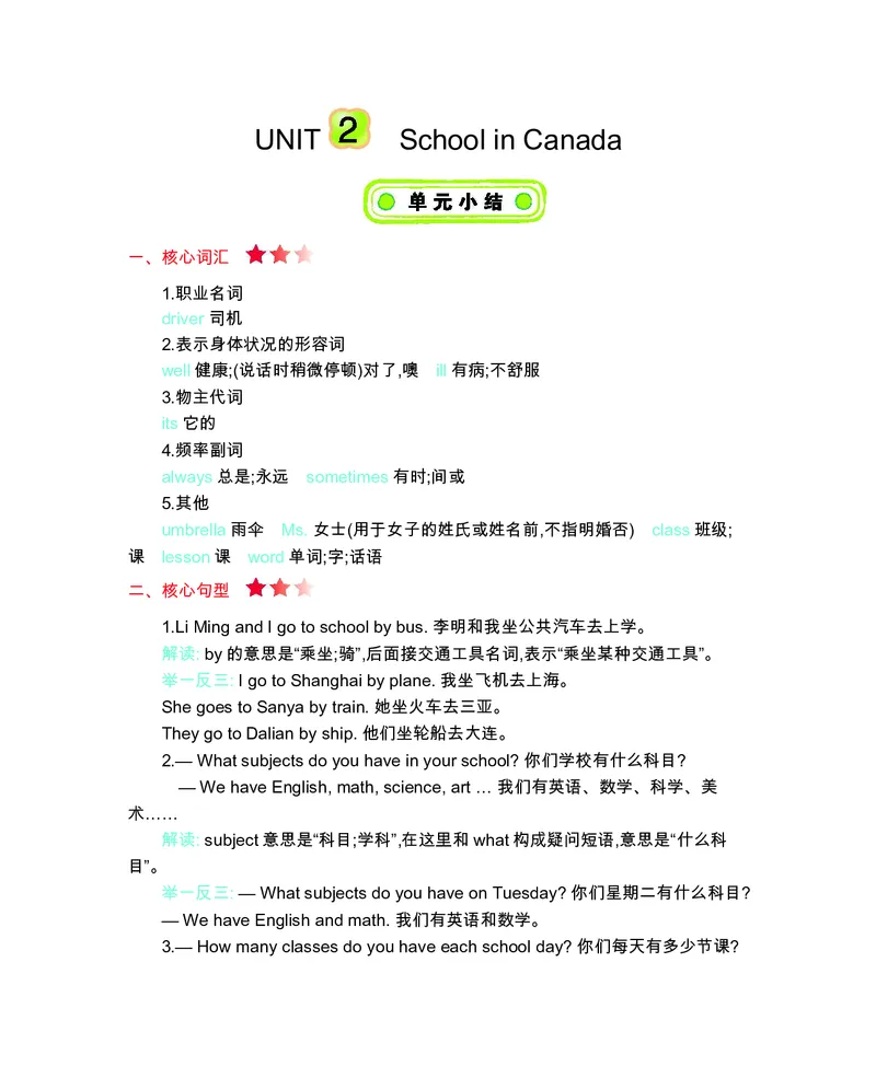 六年级上册英语冀教版知识要点_小学1-6年级全部试卷_英语_六年级_3-11-5、小学六年级英语上册_3-11-5-1、复习、知识点、归纳汇总_冀教版