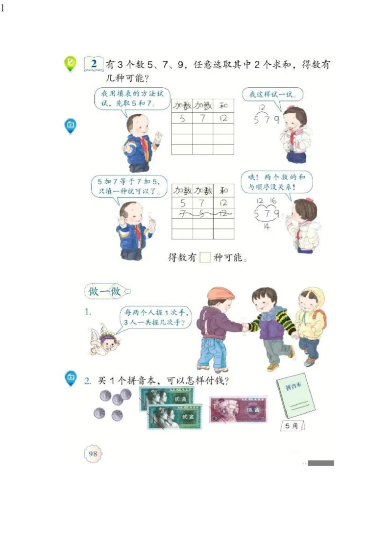 人教版二年级数学上册电子课本电子教材_小学1-6年级全部试卷_数学_二年级_3-7-3、小学二年级数学上册_3-7-3-4、电子教材、课本
