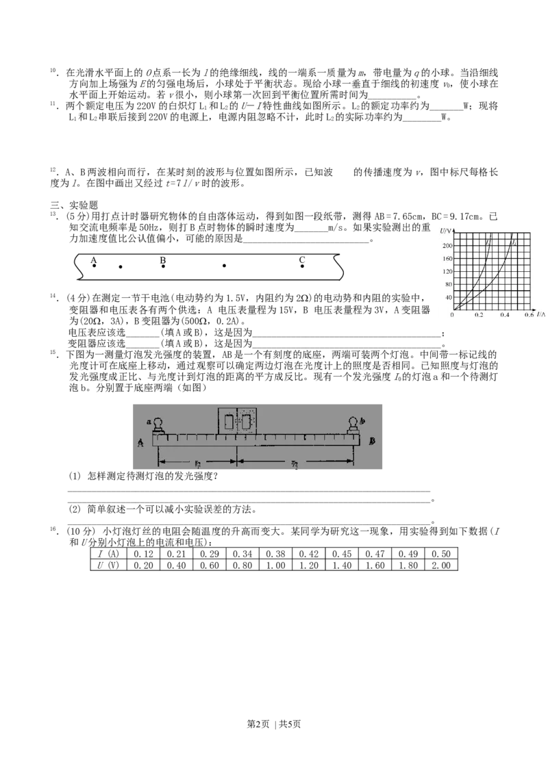 2004年上海高考物理真题及答案_zz20高中真题试卷_物理高考真题试卷_旧1990-2007&middot;高考物理真题_1990-2007&middot;高考物理真题&middot;word_上海
