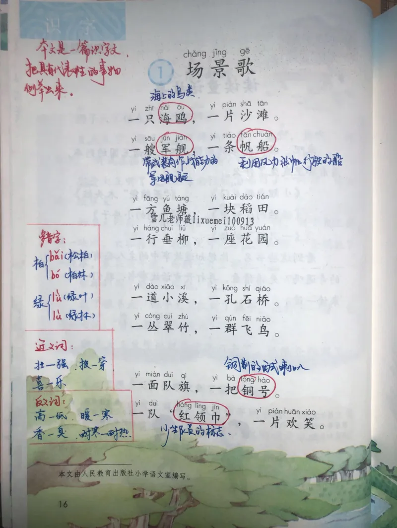小学二年级上册上学期-部编版语文：识字①预习笔记_小学1-6年级全部试卷_语文_二年级_3-7-1、小学二年级语文上册_3-7-1-1、复习、知识点、归纳汇总_部编版