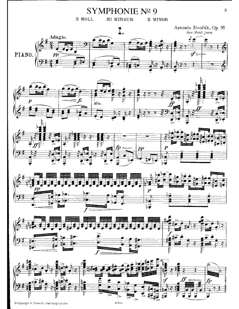 第九交响曲&middot;至新大陆_一万首著名钢琴曲谱哈农贝多芬合集视频教学电子版高清无水印可打印_1古典钢琴知名音乐家谱_德沃夏克钢琴谱全集