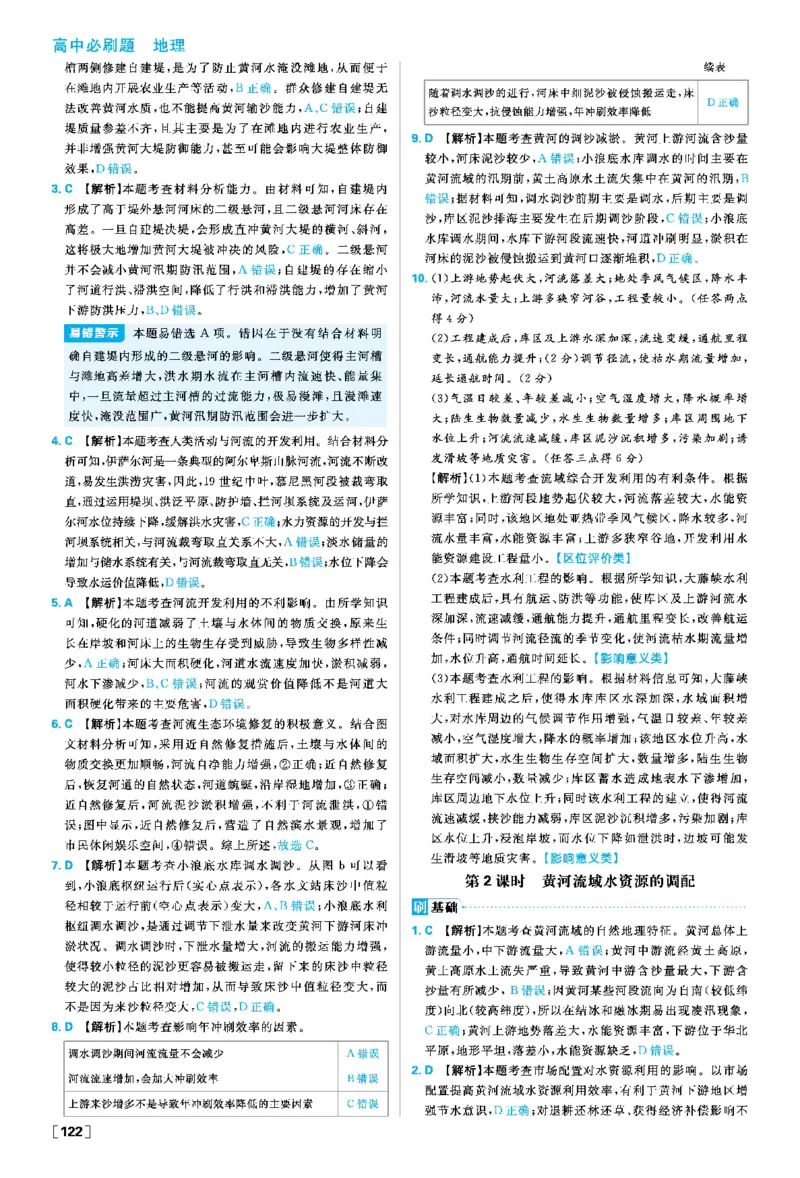 第四章_地理_2026版高中必刷题地理《人教》_2026春高中必刷题地理选修2RJ_答案地理选修2