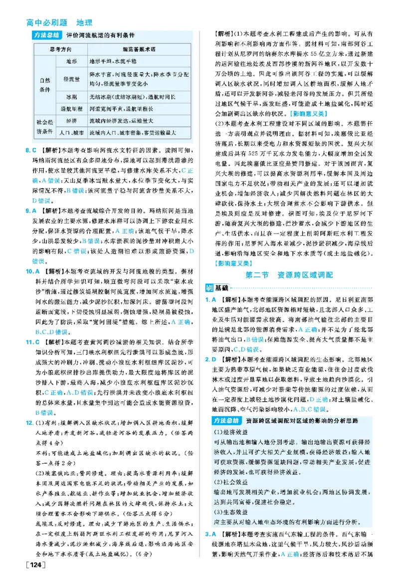 第四章_地理_2026版高中必刷题地理《人教》_2026春高中必刷题地理选修2RJ_答案地理选修2