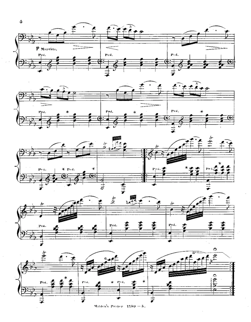 少女的祈祷_一万首著名钢琴曲谱哈农贝多芬合集视频教学电子版高清无水印可打印_1古典钢琴知名音乐家谱_巴达捷芙斯卡钢琴谱全集