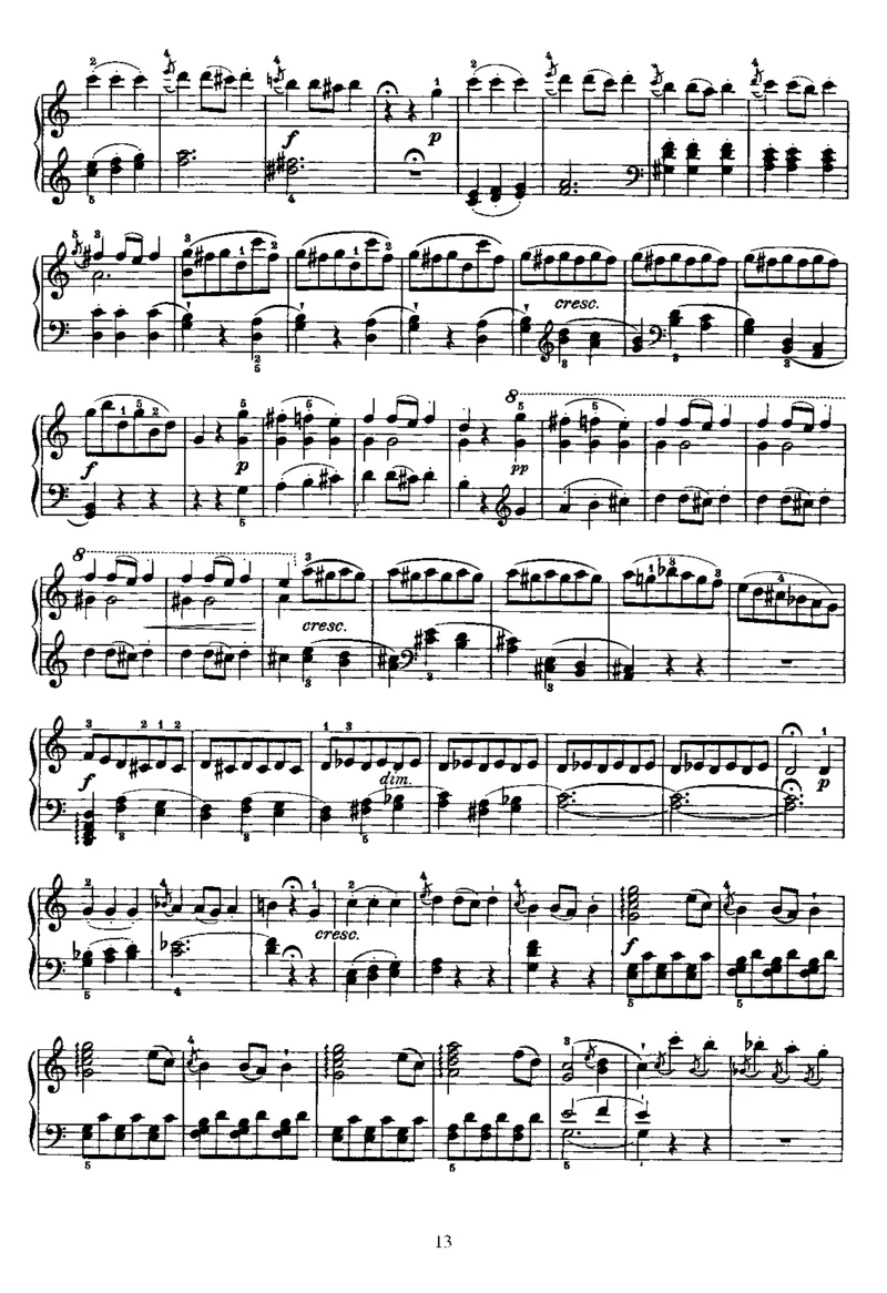 海顿奏鸣曲No_50_in_C_一万首著名钢琴曲谱哈农贝多芬合集视频教学电子版高清无水印可打印_1古典钢琴知名音乐家谱_海顿钢琴谱全集