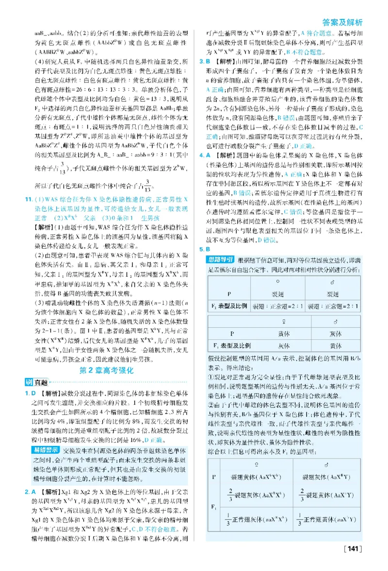 第2章基因和染色体的关系(1)_生物_2026版高中必刷题生物人教版_2026春高中必刷题生物必修2RJ_2026版高中《必刷题》教材同步版（生物）（必修2）