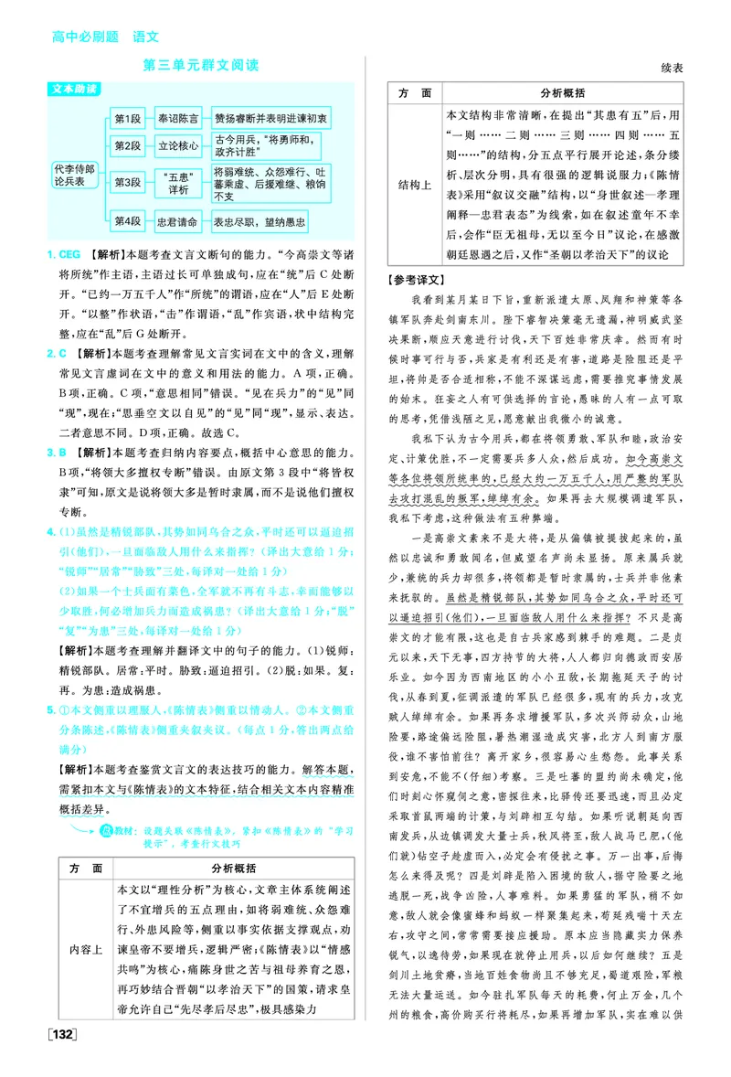 第三单元_2026版高中必刷题_语文_05.2026春高中必刷题语文选修下_答案语文选修下